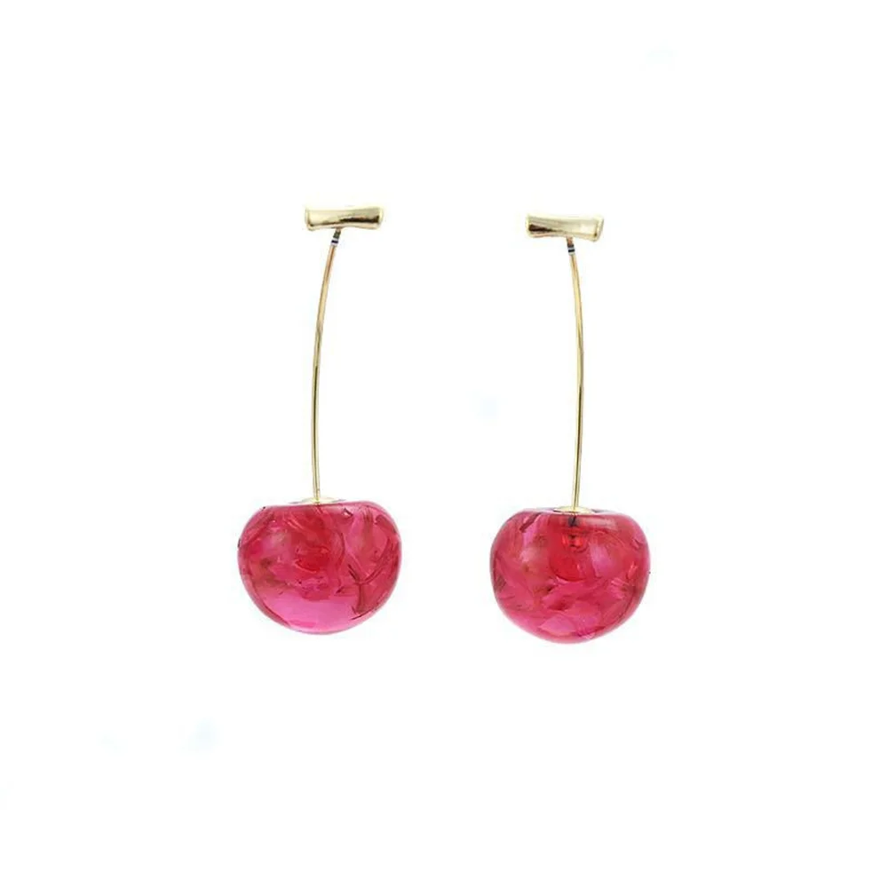 Fashion Acrylic Cherry Earrings Simple Resin Petals Drop Earring For Women INS Jewelry Women Trendy Accessories image 5