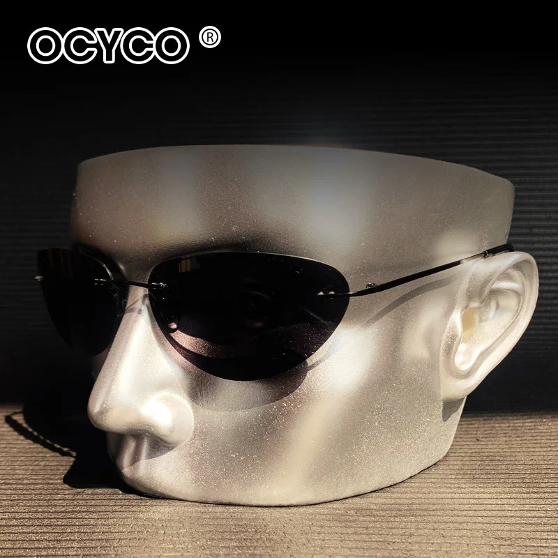 2025 Cyber Y2k The Matrix Neo Style Polarized Sunglasses Ultralight Rimless Photochromic Driving Glasses image 4