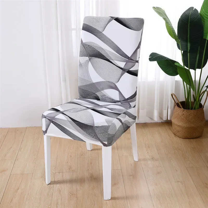 

Stretch Chair Cover for Dining Room Office Banquet Stretch Covers Floral Printed Protector Elastic Material Armchair Cover