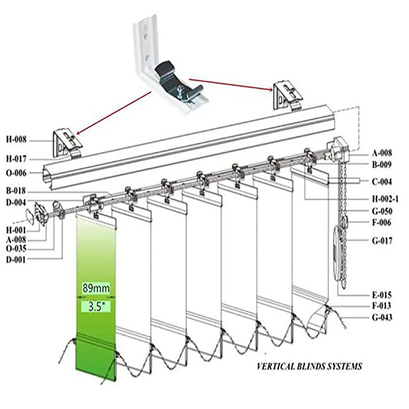 1/2 قطعة 3 بوصة عمودي أعمى قوس كليب المعادن الأسطوانة مصراع سحب الستار تحديد تصاعد حامل الملحقات