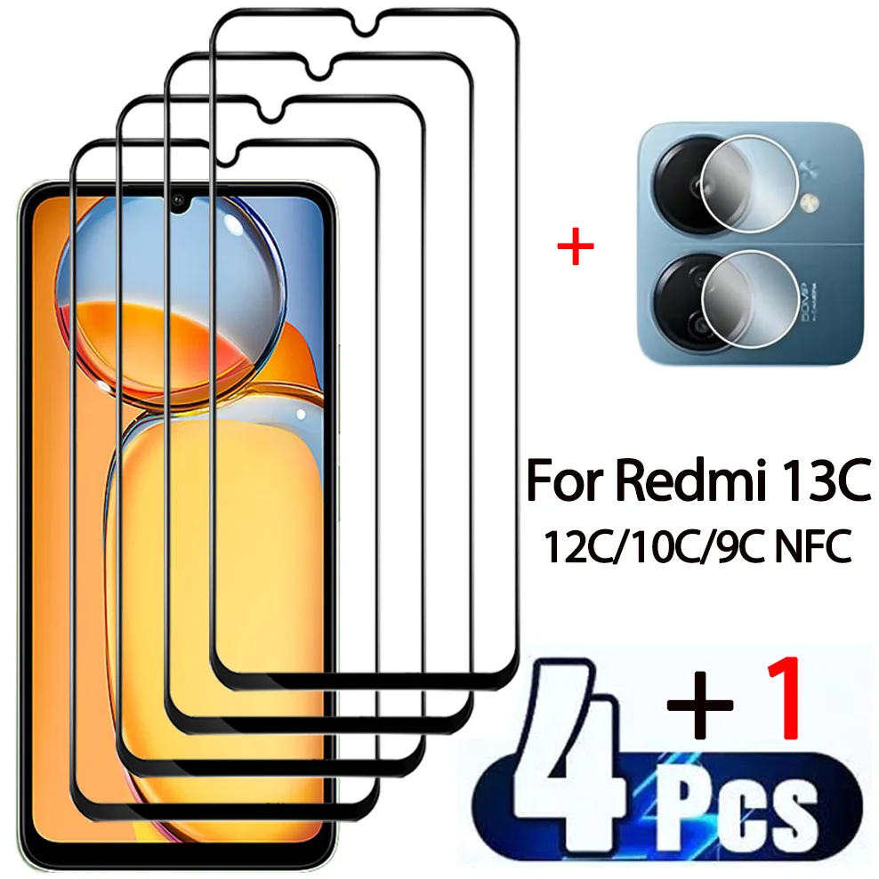 

Redmi 13 C Glass, Screen Protector for Redmi 13C 12C 10C 9C Tempered Glass Protection Redmi 9C NFC Camera Film Xiaomi Redmi 13C