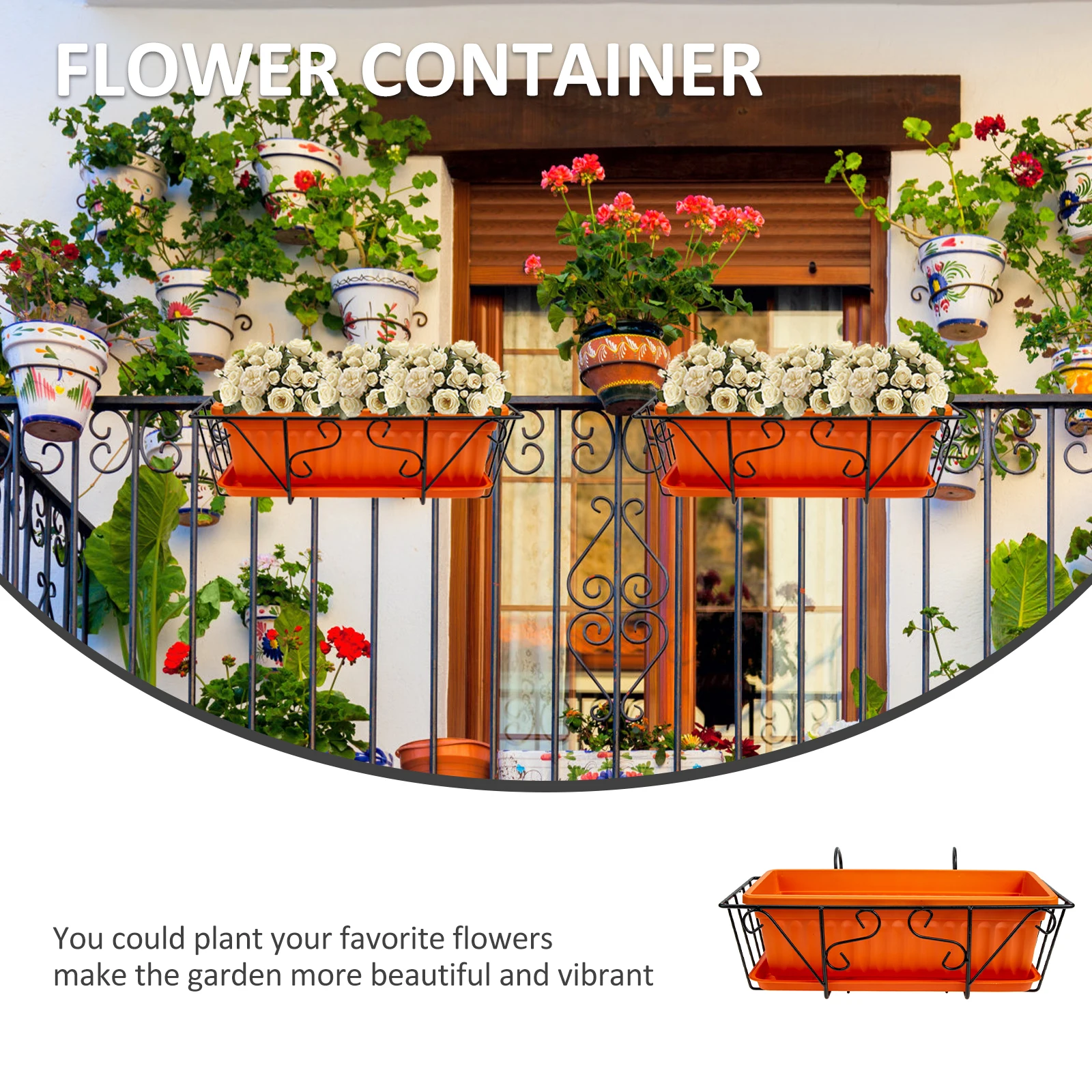 

Hanging Rack Plant Pots Tray Outdoors Home Flower Beds Gardening Pot St Creative Container Balcony Yard Decor Flower Pot Garden