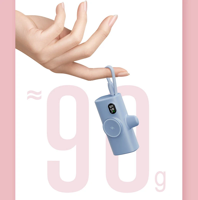 Mini Power Bank 5000mAh Portable Wireless Charger for Apple Watch iPhone 16 15 External Battey Charger for Samsung Huawei Xiaomi view 5