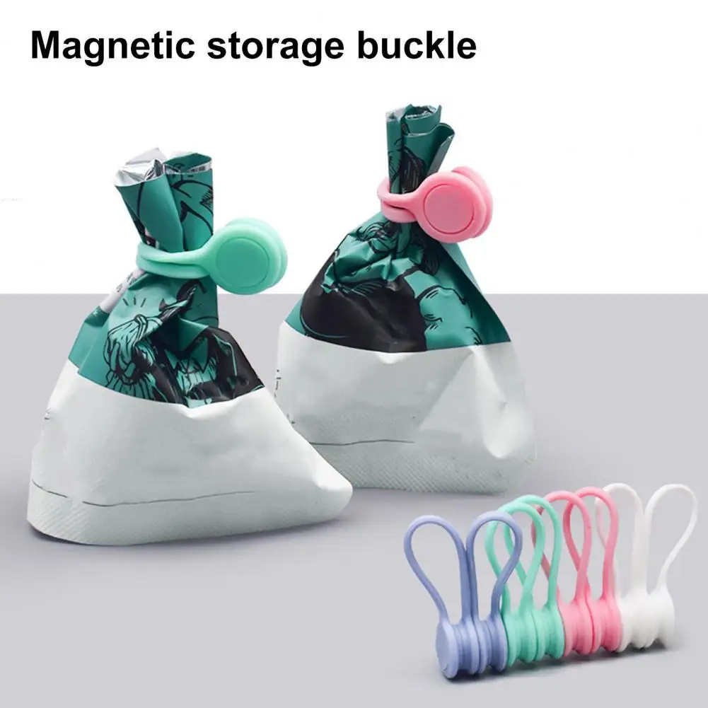 Portable Magnet Buckle Cable Organizer Magnetic Cable Management Buckle Adjustable Magnetic Cable Clips Elastic for Tangle-free