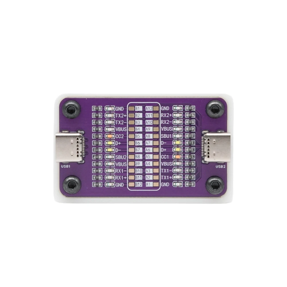 Dual Ended Type C Fast Charging Cable Testing Board With 24 LED Indicators For Mobile Phone USB C Continuity Fault Detection Too