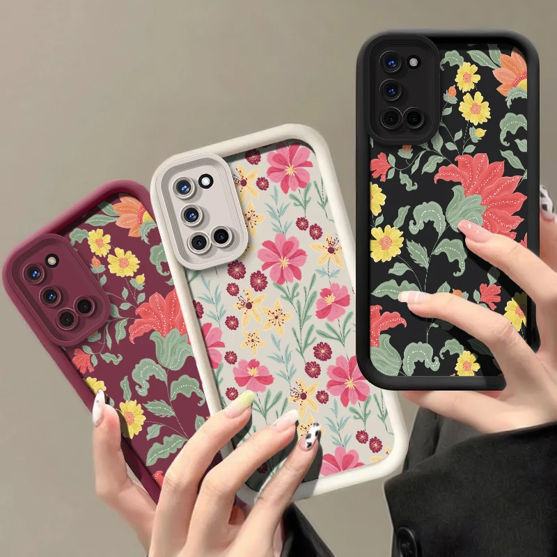 Voor Pixel 9 Pro XL Zachte Siliconen Matte Telefoon Case Voor Google Pixel 9 8A 7A 7 8 Pro Luxe bloem Patroon Beschermhoes