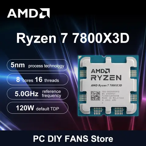 AMD Ryzen 7 7800X3D Processor New R7 7800x3d Gaming CPU 5.0GHz 8-Core 16-Thread 5NM L3=96M Socket AM5 DDR5 but without cooler