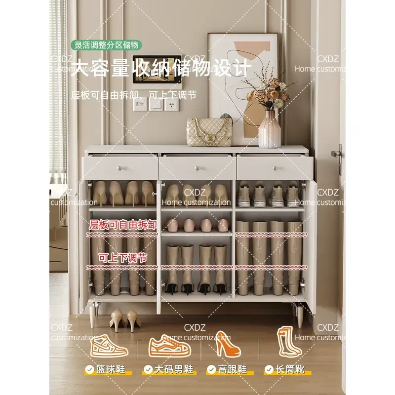 It is integrated with the Tu French cream wind large-capacity shoe cabinet household door 2026 new popular entrance door