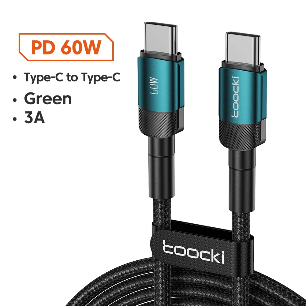 Toocki 100W/60W USB-C auf Typ-C Schnellladekabel für iPhone 17 16 Samsung PS5 – Quick Charge Typ-C Datenkabel für Xiaomi