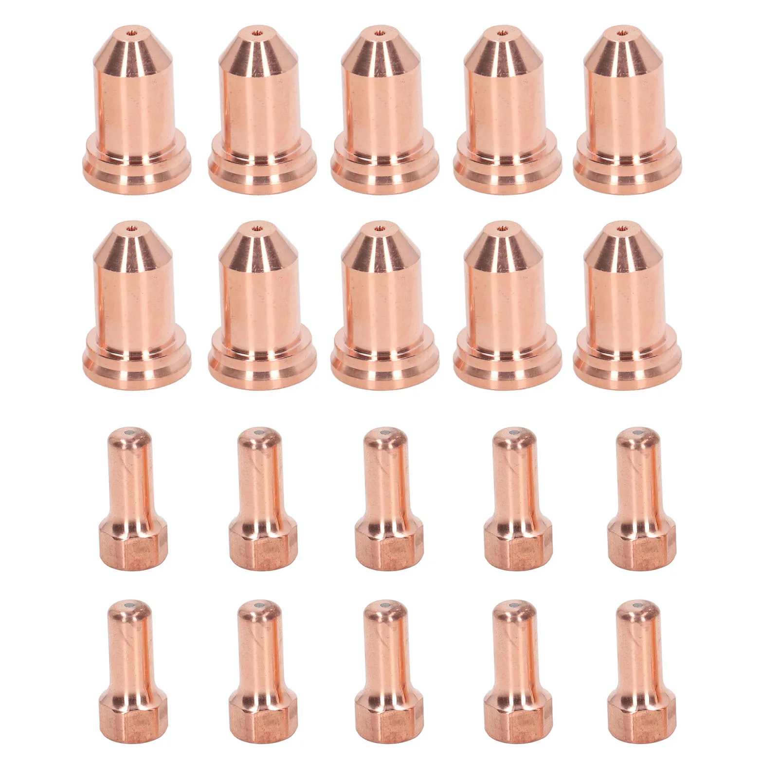 20Pcs Plasma Cutting Torch Nozzles Electrodes Brass Strong High Temperature Resistant Nozzles Electrodes Set for PTM 80