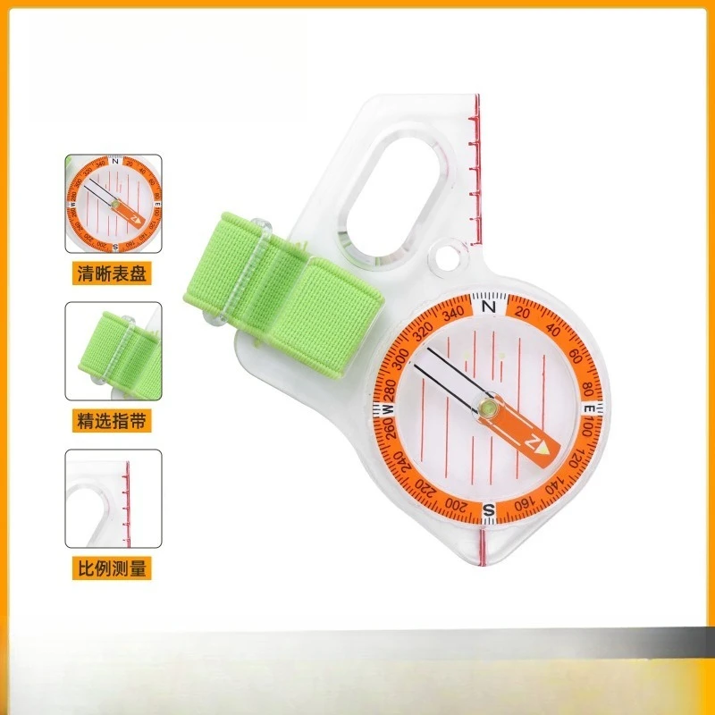 IJ47-2 Thumb Compass with Map Ruler, Professional Orienteering Compass for Outdoor Hiking Teaching Training