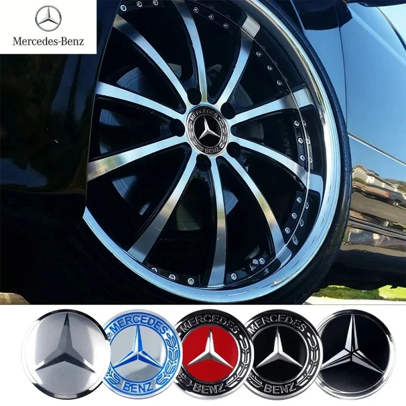 4 pieces 56MM For MERCEDES BENZ AMG W203 W205 W206 W166 X253 X205 C180 C200 Car Wheel Center Covers Stickers Hub Caps Sticker