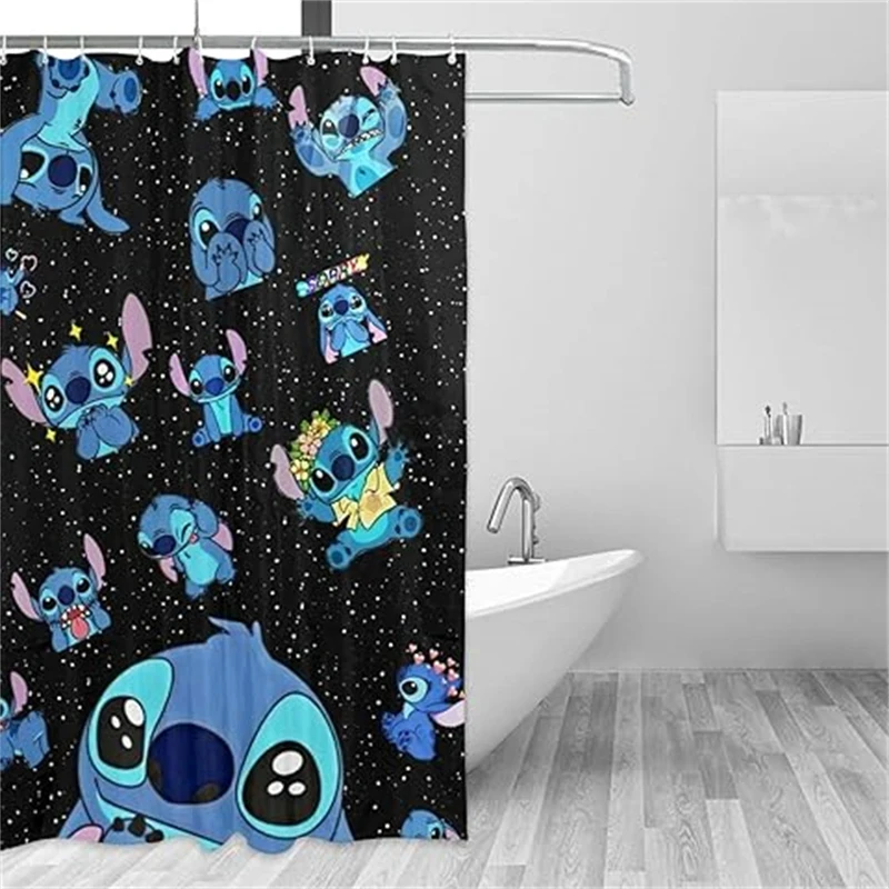 Stitch Waterproof Shower Curtain Bathroom Special Toilet Accessories Household Shower Curtain Waterproof and Anti-corrosion