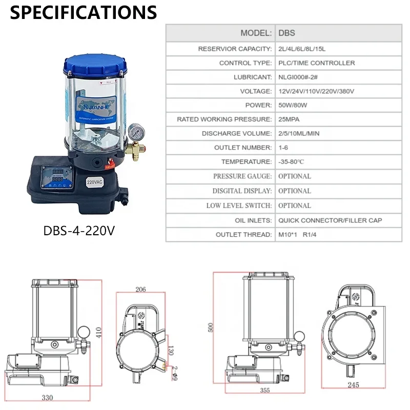 Auto grease pump autolube 24v 220v 12 volt electric grease lubrication pump heavy duty 20l 12v 220 piston pump