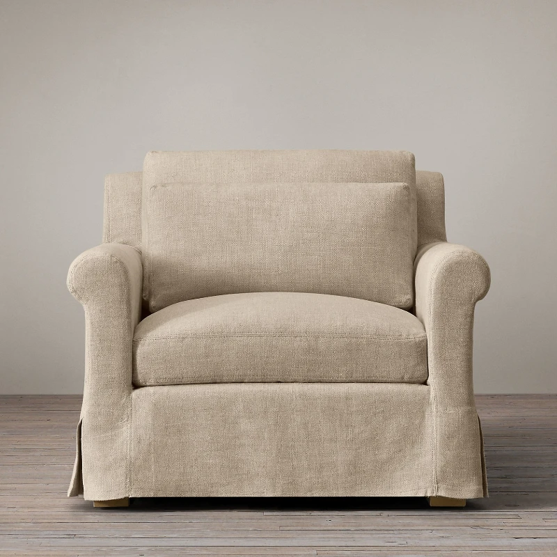 

British classical solid wood sofa American rural retro fabric furniture Italian modern simple solid wood