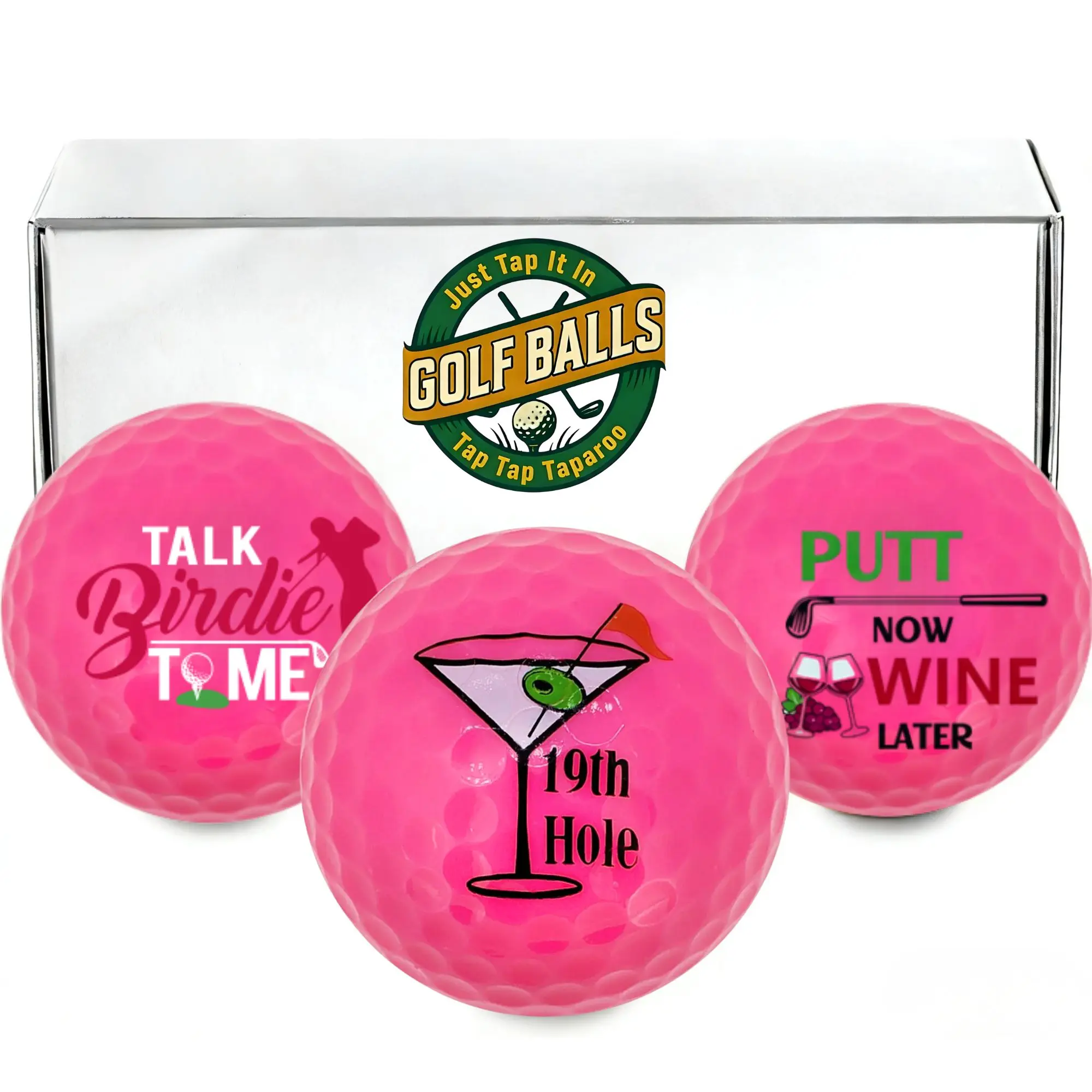 

Novelty Golf Gifts for Men Unique, 3 pcs pink Golf Balls with Gift Box, Cool Accessories for Golfers and Father's Day Gift