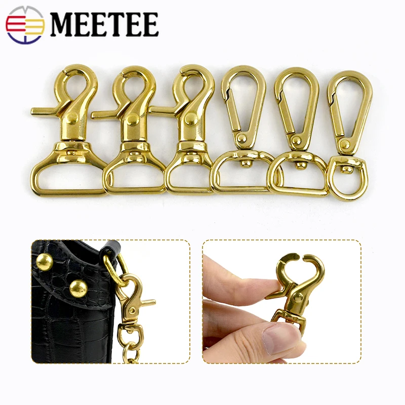 2/5/10 pezzi Meetee fibbia in metallo per tracolla girevole chiusura a moschettone in ottone grilletto fibbie a scatto tessitura collegare gancio accessori fai da te