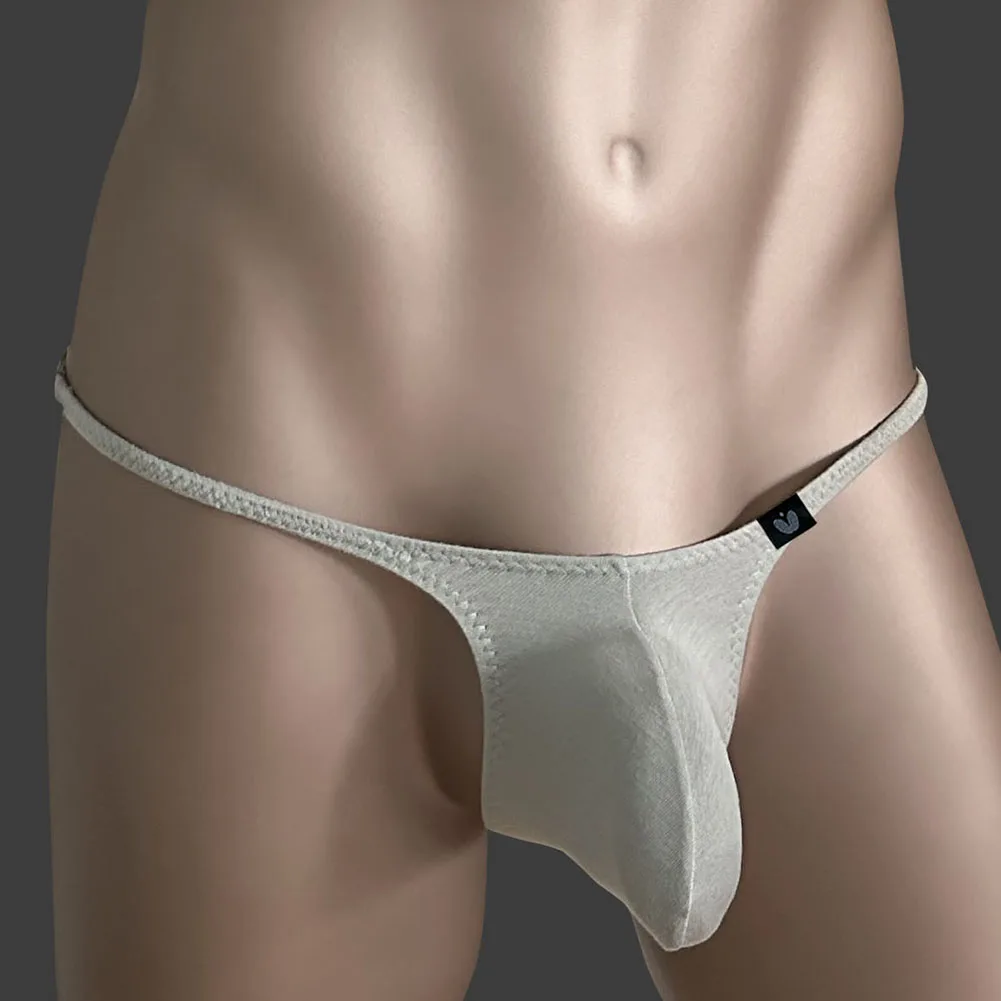 Tanga con bolsa para hombre, ropa interior con parte trasera en T, suspensorio de Bikini, bragas sexys, lencería erótica de cintura baja, Modal