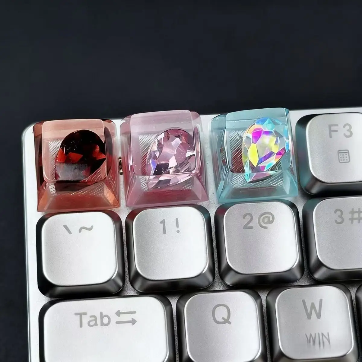 1PC Personalized Diamond Keycaps Mechanical Keyboard Game Keycap MX Switch SA R1 Height Birthday Gift