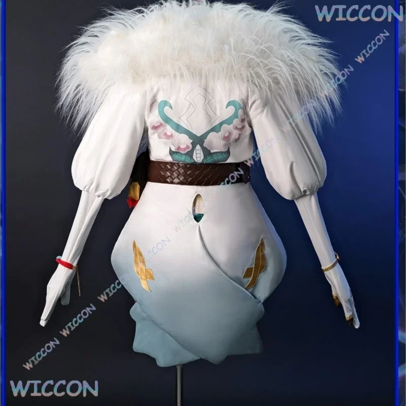 تأثيري ‌ ‌ ‌ ‌ ‌ ‌ ‌ ‌ ‌ ‌ ‌ ‌ جامعة الأساطير روح زهر ألورا تأثيري حلي الأرنب فتاة الزي أنيمي لعبة لطيف الوردي الأبيض فستان لو