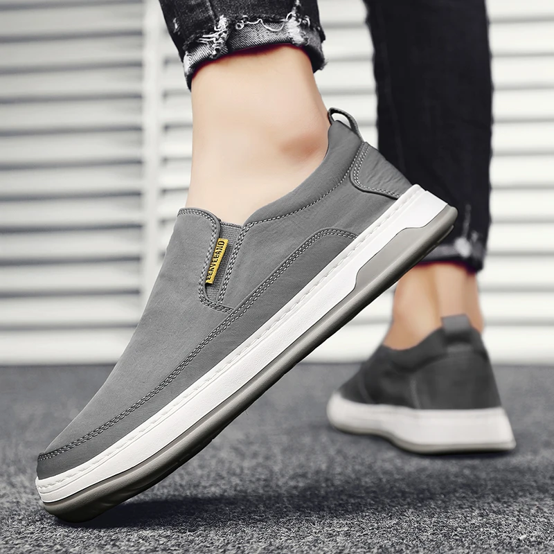Men\'s Shoes New Fashionable Korean Style Ice Silk Casual Lazy Cloth Shoes Autumn Breathable Sneakers Canvas Men\'s Trendy