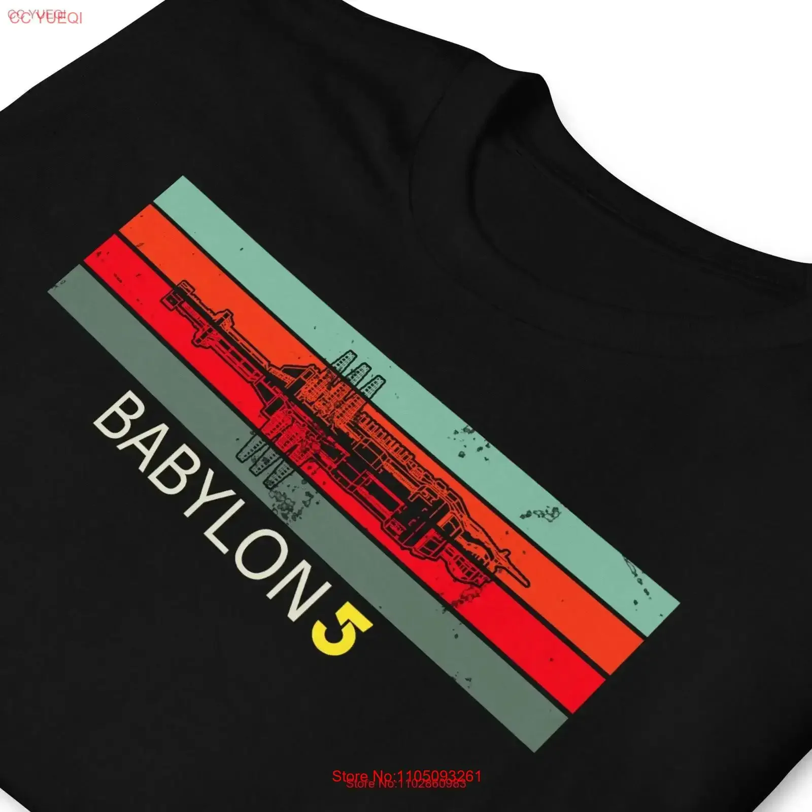 

Retro Babylon 5 Station Science Fiction Nostalgia gift for T shirt vintage Washed Casual Top For Everyday Wear Versatile