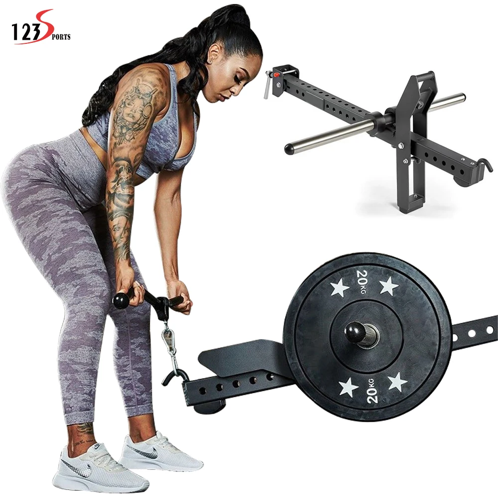 

123Sports Heavy Duty Multifunctional Push Arm Detachable and Adjustable Belt Squat Attachment