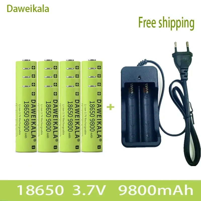 18650 Battery Rechargeable Battery 3.7V 18650 12000mAh Capacity Li-ion Rechargeable Battery For Flashlight Torch Battery+Charger