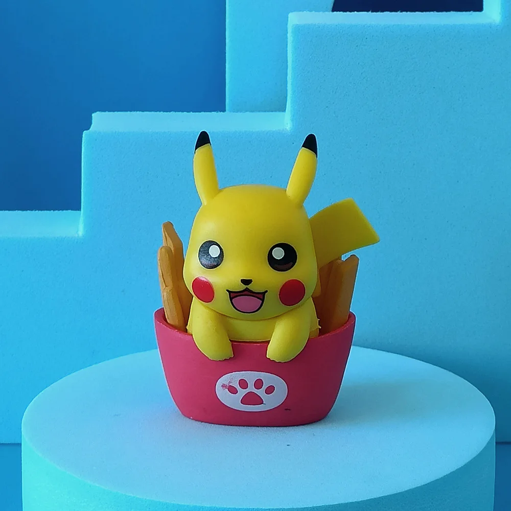 Pokemon Anime Figura Fine Food Pikachu Modello carino Collezione di bambole Auto Ornamenti da tavolo Modello di torta per bambini Regalo