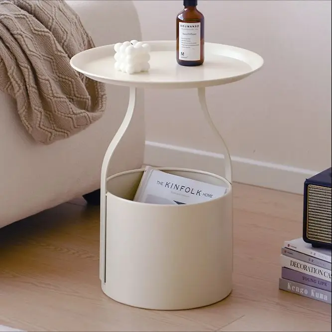 Wrought iron bedside table simple modern home bedroom small alternative cream wind edge few mini