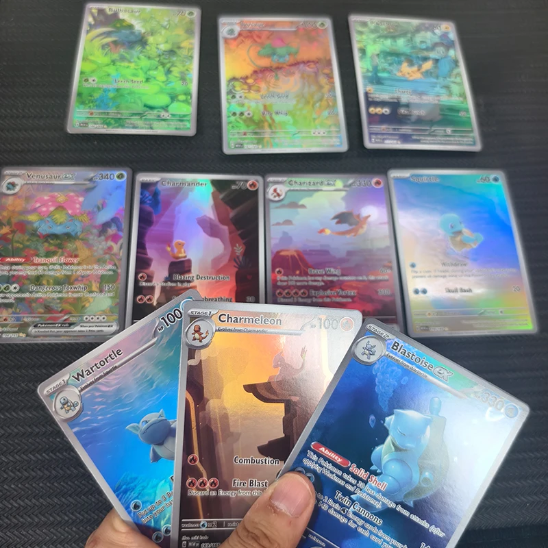 การ์ดสะสมอนิเมชั่นชุด Pocket 151 จำนวน 10 ชิ้น/ชุด ชาริซาร์ด วีนัสอร์ บลาสทอยส์ EX PTCG SAR สการ์เล็ต ไวโอเล็ต การ์ดเกมแฟลช
