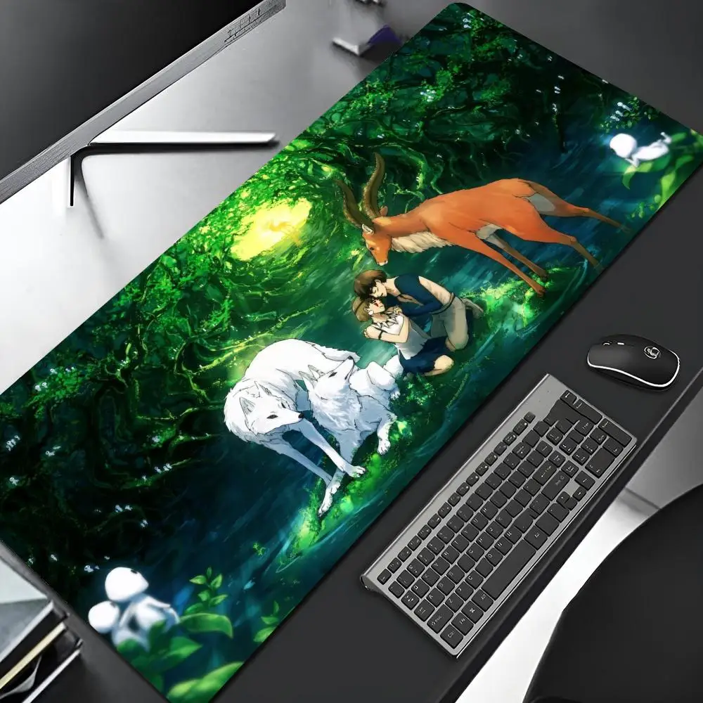 Princess MononokeS Keyboard Mouse Pad Gaming Locking Edge Big Computer Gamer Large Rubber Art Mousepad Laptop Desk Mat