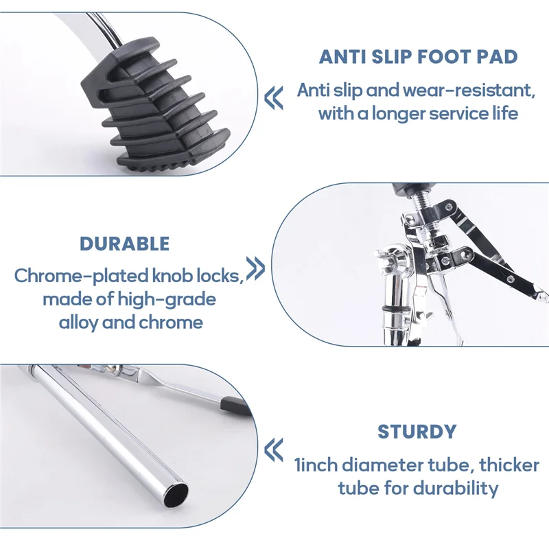

Dropship-Snare Drum Stand,Concert Snare Drum Stands Adjustable Snare Stand Double Braced For 8Inch-14Inch Drums,Steel Tongue Dru