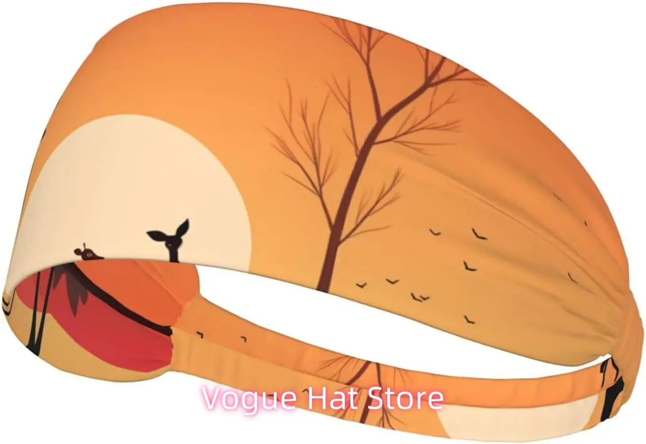 

Elastic Exercise Headband - Soft and Breathable Headband for Running, Cycling, Yoga, and More Three Deer at Sunset Picture