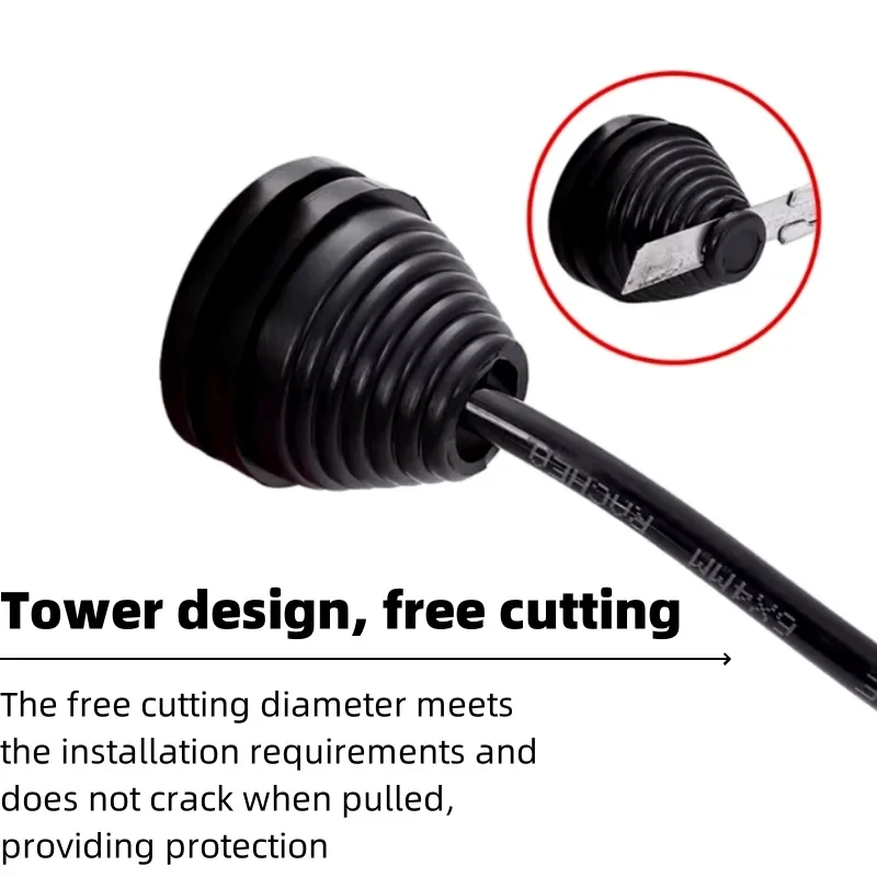 

Tower Type Rubber Grommet, Black/White Coil Wiring Protector, Tapered Firewall Hole Plug for Cables (2-20mm)