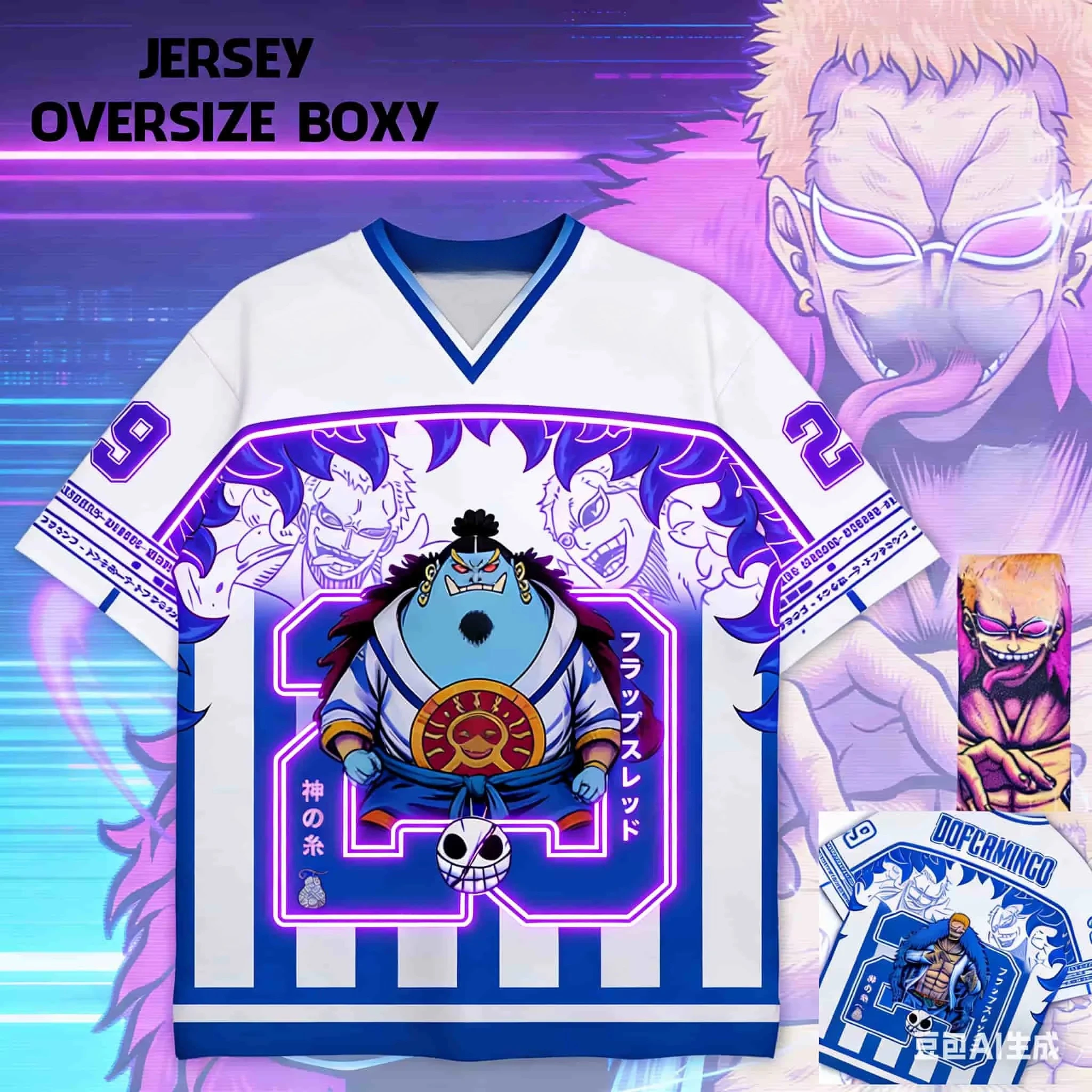 

Новая летняя футболка оверсайз 2026 года с аниме-принтом One Piece Jinbe, дизайн с номером 29, свободная уличная рубашка для фанатов