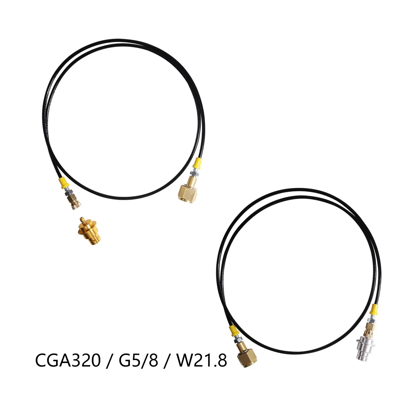 CO2 실린더 리필 어댑터 호스 연결 튜브, 외부 호스 액세서리, 60 인치