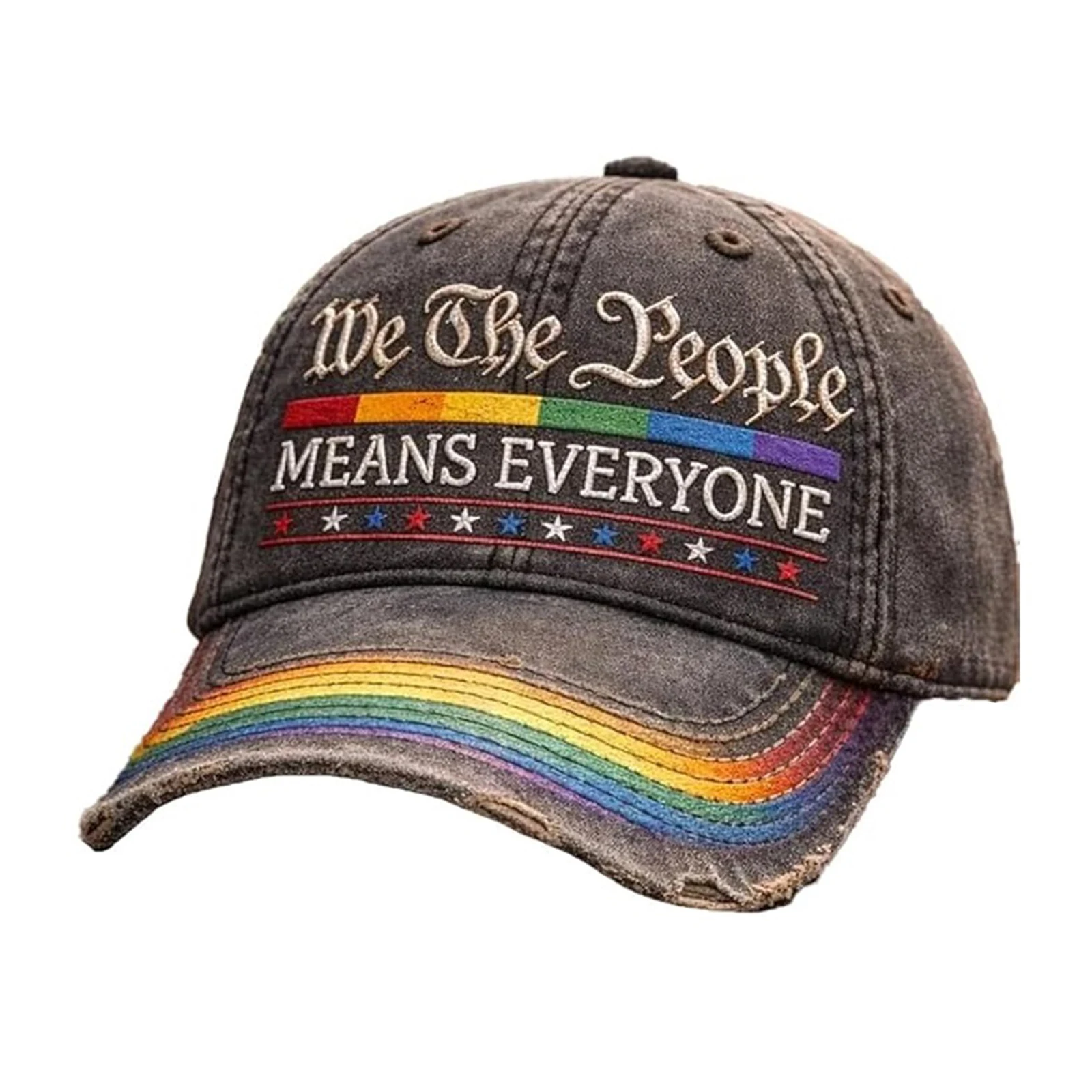 

LGBT Pride Hats Breathable Embroidered Month Ball Cap Rainbow Pride Month Gay Art Print Hat for Men Women Gym Accessories