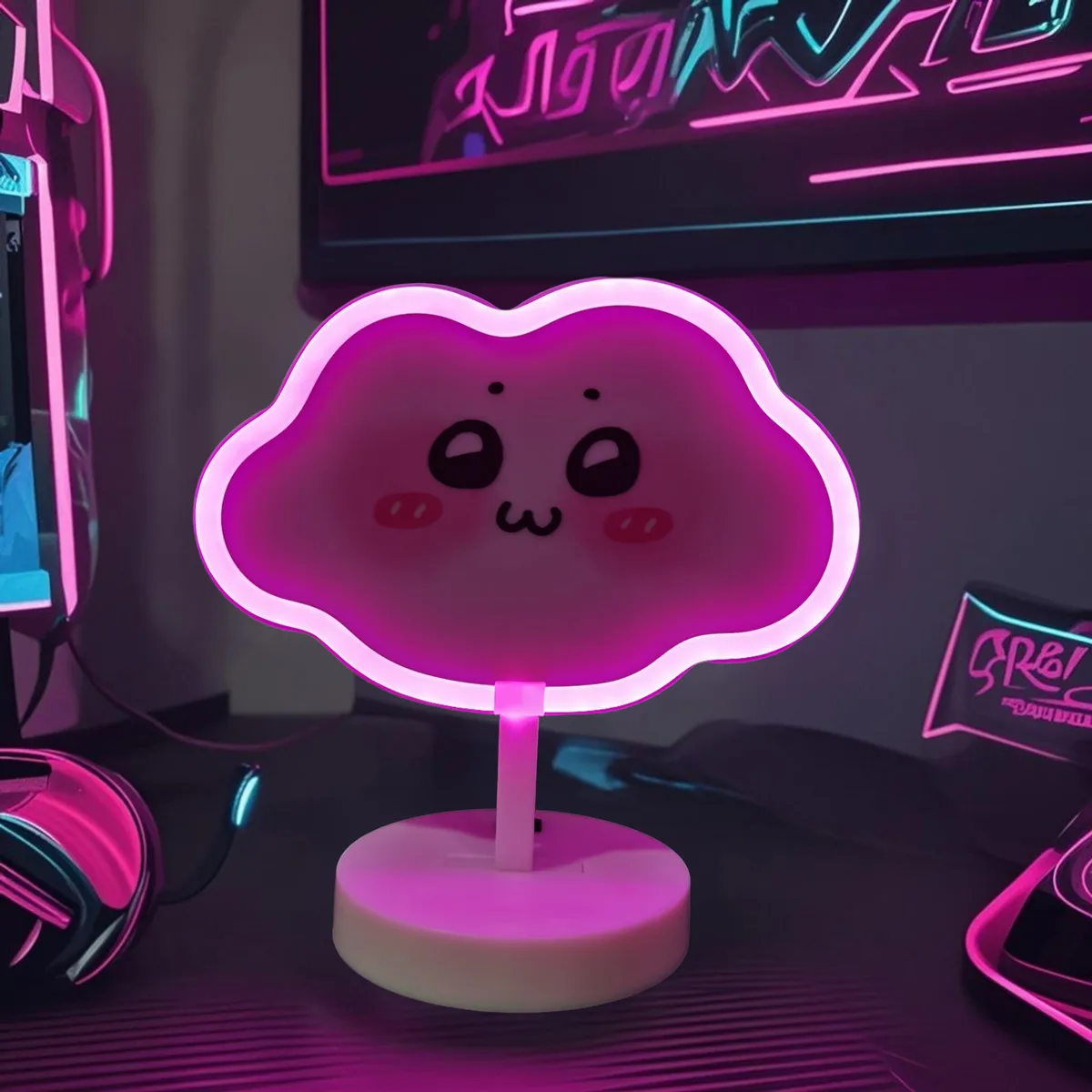 

Cute Cloud LED Neon Sign Bar Esports Room Holiday Party Neon Lamp Bedroom Living Room Decoration Children Birthday Gift