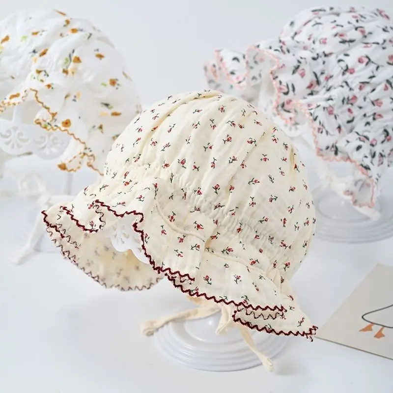 

Lace Newborn Baby Hat Cute Cotton Kids Baby Girl Hat Cap Princess Infant Toddler Baby Bonnet Girls Summer Sun Hat Gifts