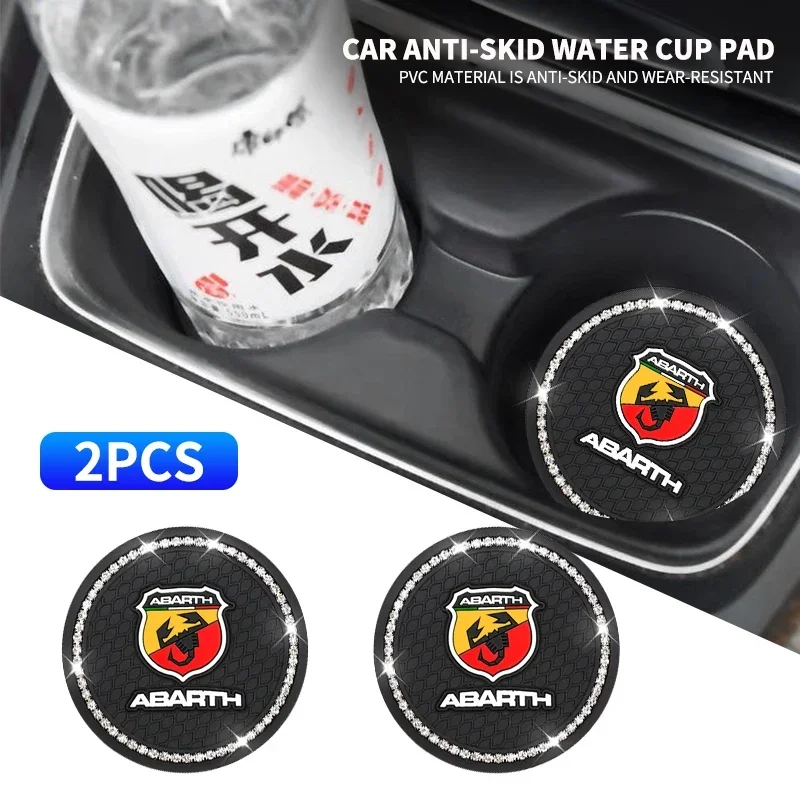 

Car Logo Car With Diamond Coaster Car Interior Styling For Abbas Abarth Punto 124 125 500 595 695 OT2000 Ducato Auto Accessories