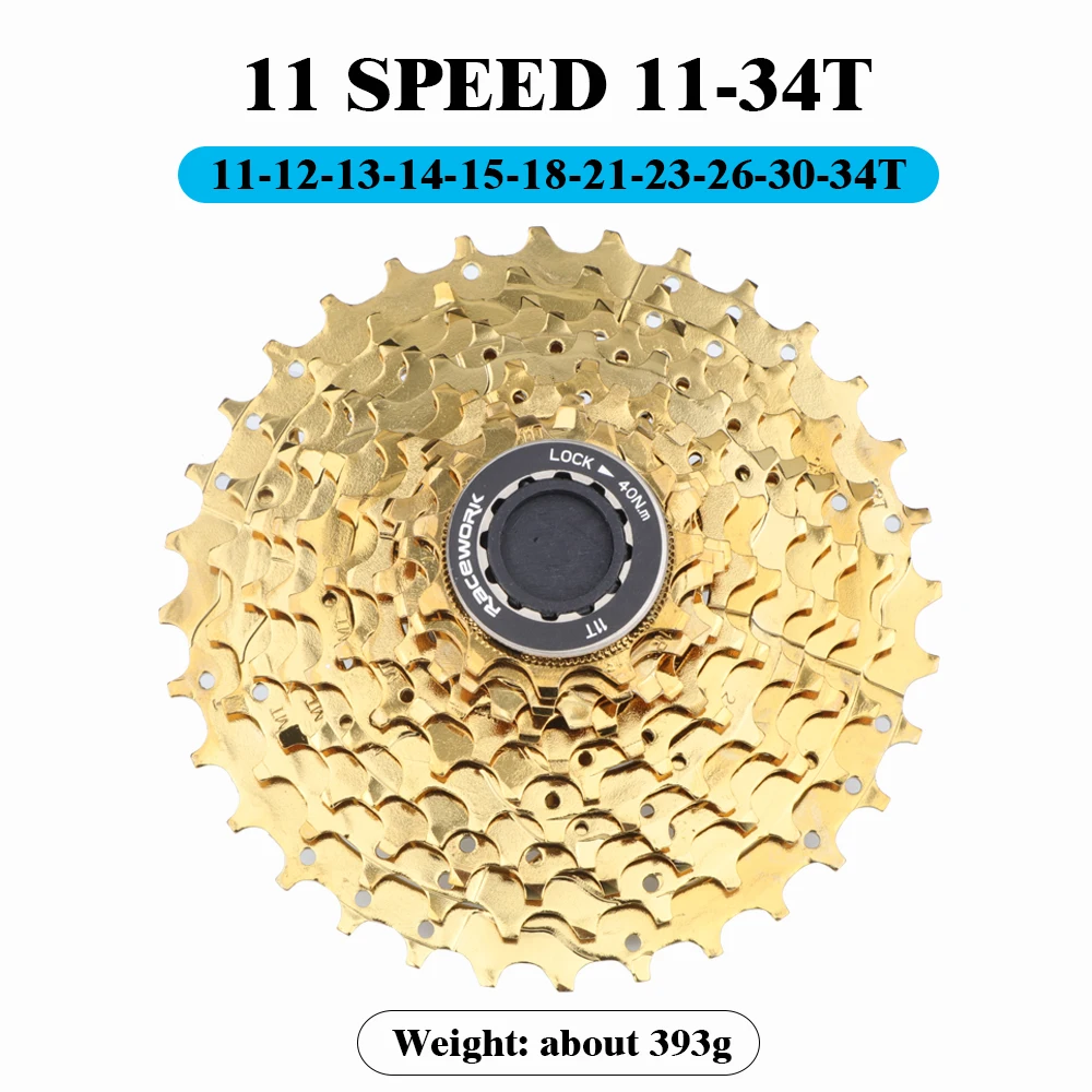 RACEWORK Rennrad 11-Gang-Kassette 28/32/34T Fahrrad 12S Freilauf Gold Silber Regenbogen Schwungrad für Shimano 105 R7000 R8000 – Detail 7