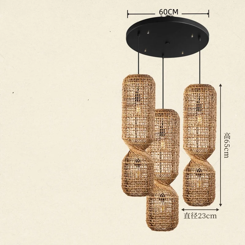 Japanse Wabi Sabi Retro Rotan Hanglamp Zen Tea Room Homestay Hotel Restaurant Bar Kroonluchter Home Decor Verlichting
