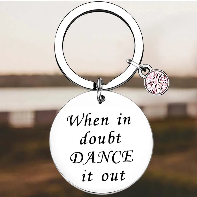 New Dancer Gift Ballerina Jewelry Key Chain Ring Dance Teams keychains pendant Dance Partner, Best Friend gift