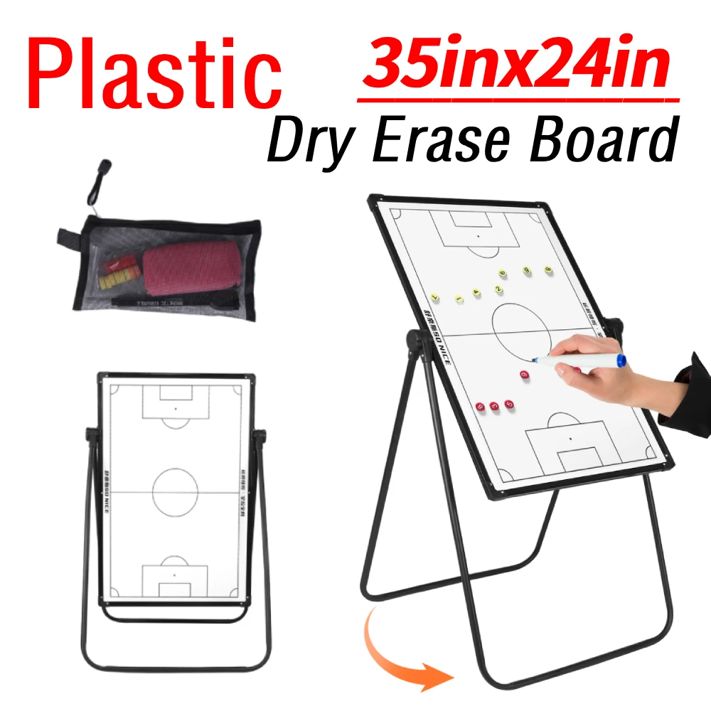 Papan Tulis Dry Erase 35inx24in Dilengkapi dengan Spidol Magnetik, Penghapus, Papan Tulis Magnetik Putih untuk Pelatihan Olahraga