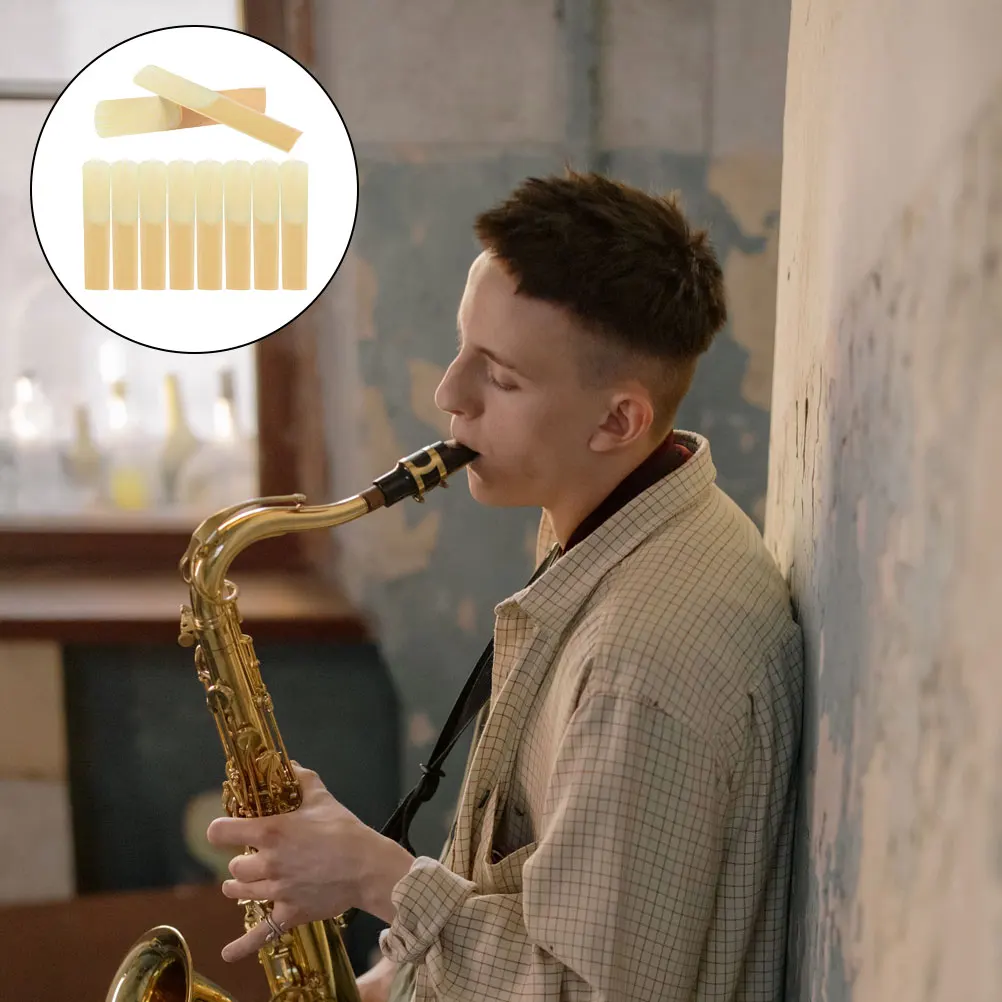 

10pcs Sax Reeds Professional Handmade Traditional 2.5 Strength Soprano Durable Beginner Instrument Accessories Part