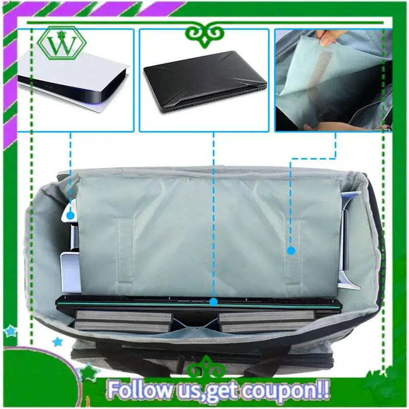 Reliable-Game Console Bag For PS5 Controller Travel Carrying Case Storage Backpack Hard Shell Protective Handbag Multiple Pocket