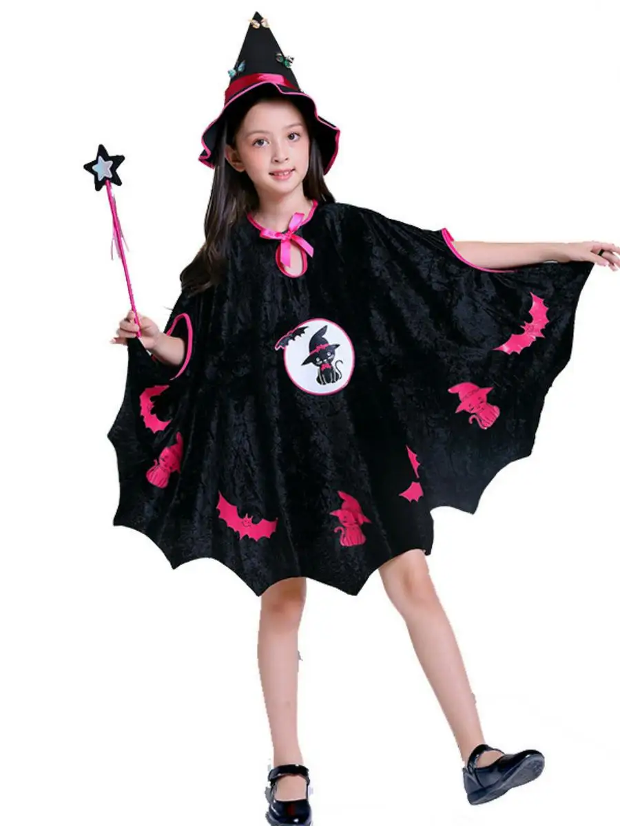 Disfraz de Princesa para Niñas, Disfraz de Halloween, Bruja, Calabaza, Esqueleto, Maquillaje, Danza, Actuación en Jardín de Infancia, Fibra de Poliéster