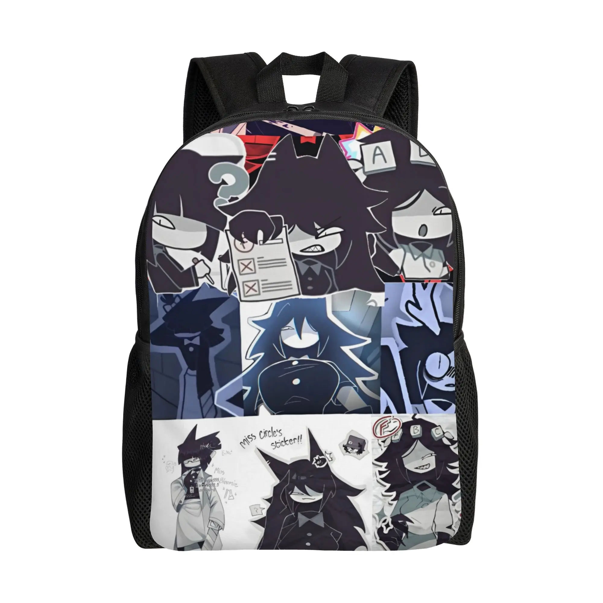 

Cartoon Miss Circle Backpack for Men Women High School Travel Daypack Fundamental Paper Education College Shoulder Bag Outdoor