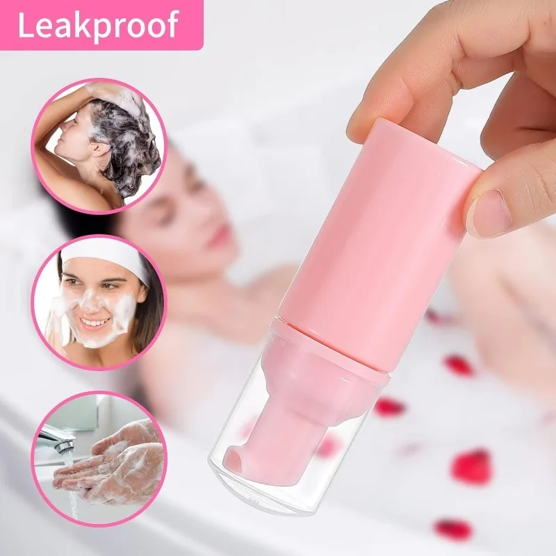 10PCS 50ml Plastic Pump Foam Bottle Fillable Mousse Facial Cleanser Foam Dispenser Shampoo Pump Bottle Cosmetic Empty Container